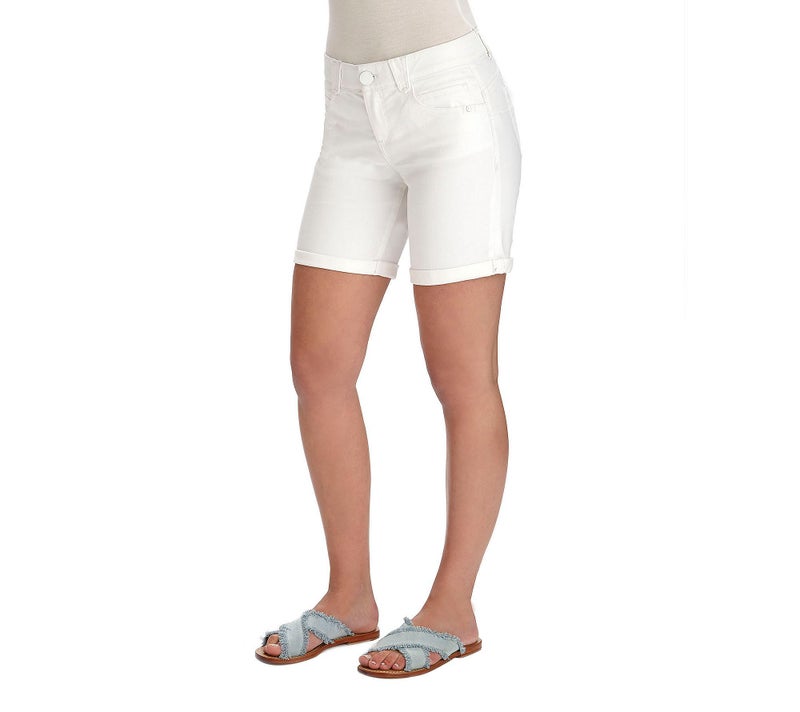 Democracy womens 7" Ab Solution Denim Shorts, Optic White, 6 US - Image 1